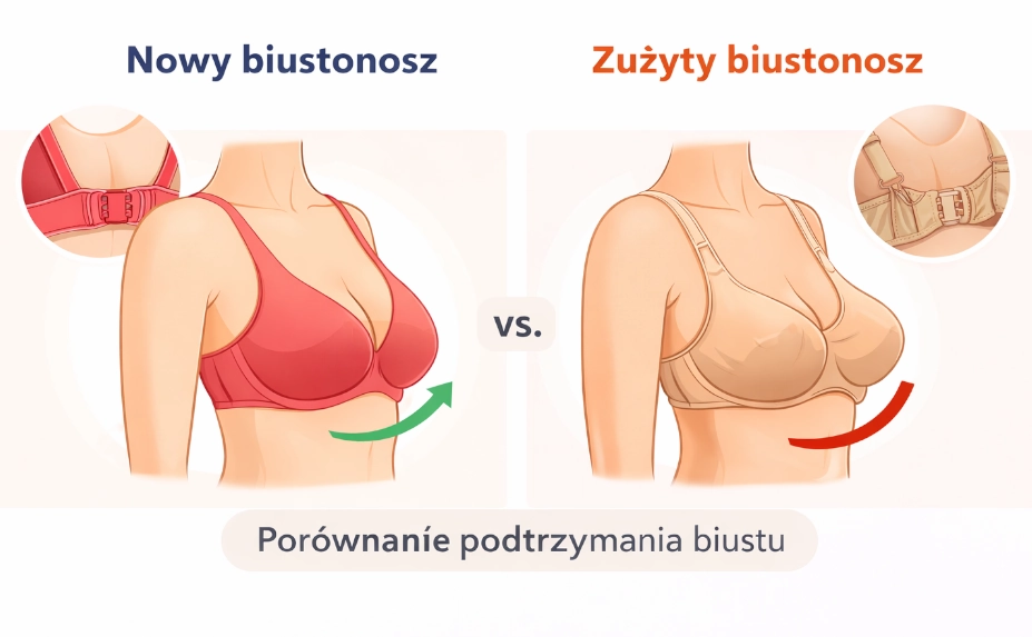 Porównanie: nowy biustonosz a zużyty biustonosz – różnice w podtrzymaniu biustu