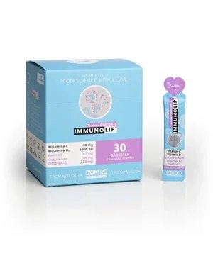 Immunolip Junior+OMEGA-3 witaminy C i D dla dzieci od 4 lat 30 saszetek