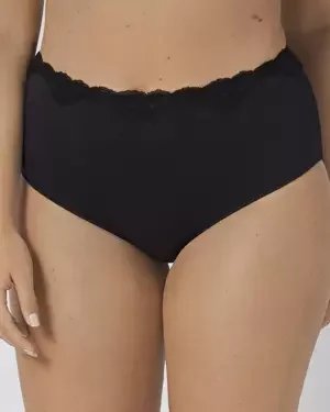 Touch of Modal Midi 10182551 majtki damskie figi czarne z gładkim szwem