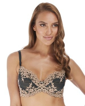 Wacoal Embrace Lace Underwire koronkowy biustonosz z fiszbinami - hebanowo / piaskowy