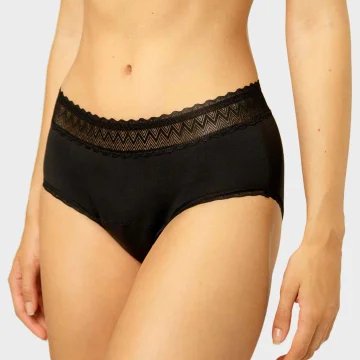 Majtki menstruacyjne Lace Hipster - czarne