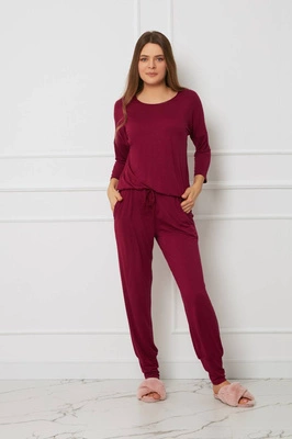 Komplet damski plus size ze spodniami OH!ZUZA N&D H29 - żurawina