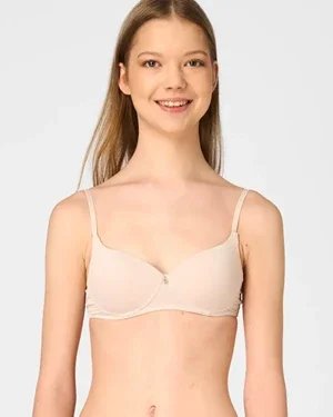 Key My First Bra TBM 122 gładki biustonosz dla nastolatek bez fiszbin - beżowy