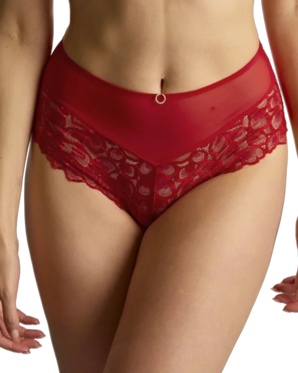 Allure majtki z wysokim stanem - czerwone - Panache