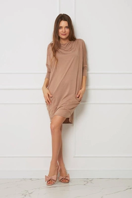 Sukienka - oversize plus size OH!ZUZA N&D H23 - karmelowa