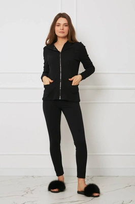 Spodnie - legginsy bawełniane plus size OH!ZUZA N&D H02- czarne