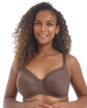 Fusion biustonosz full cup z bocznym panelem zbierającym - palona kawa