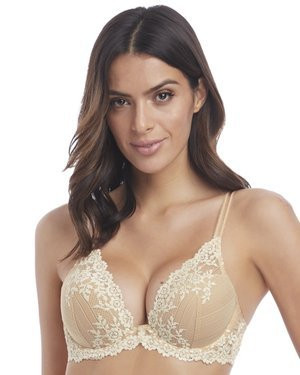 Wacoal Embrace Lace koronkowy biustonosz plunge - cielisty
