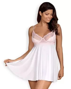Girlly babydoll i stringi - białe