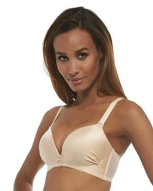 Fortuna biustonosz monocup push-up bez fiszbin - beżowy/cielisty