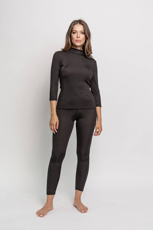 Bluzka damska - plus size z golfem OH!ZUZA N&D L10 - czarna