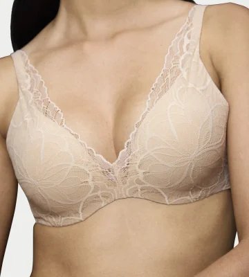 Biustonosz usztywniany Body Make-Up Illusion Lace WP - beżowy