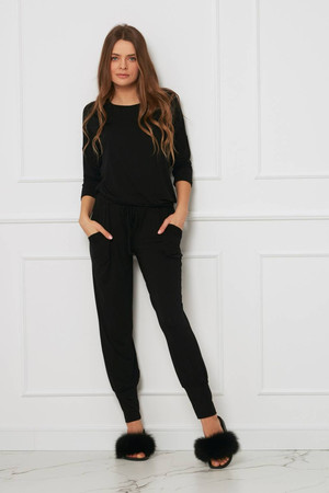 Komplet damski plus size ze spodniami OH!ZUZA N&D H29 - czarny