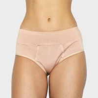 Majtki menstruacyjne z niskim stanem - beżowe - chłonność MEDIUM