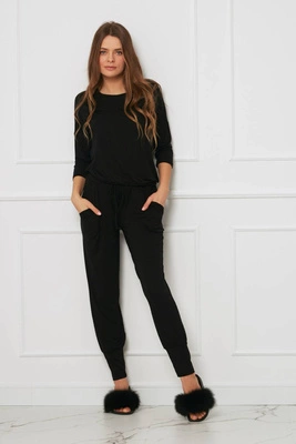 Komplet damski plus size ze spodniami OH!ZUZA N&D H29 - czarny