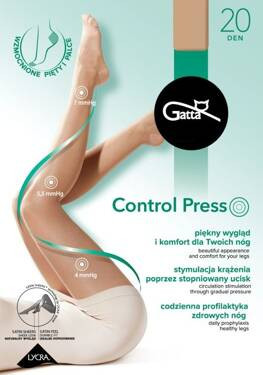 Rajstopy Kompresyjne Control Press 20 Den - nero