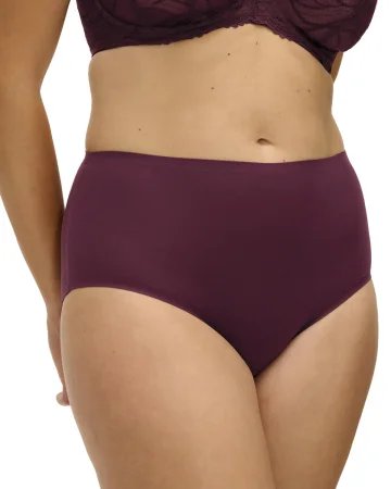 Fantasie – figi z wysokim stanem Smoothease Invisible Stretch gładkie – bordowe