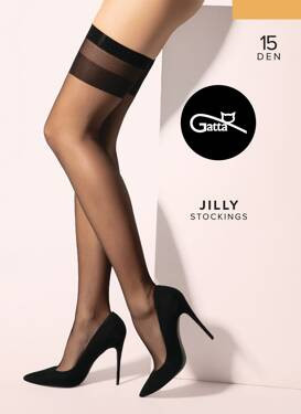 Pończochy Jilly Samonośne Stretch - nero