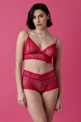 Ballade koronkowy komplet bielizny – malina