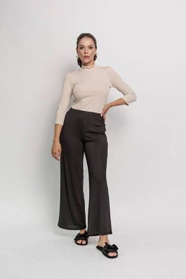 Bluzka damska - plus size z golfem OH!ZUZA N&D L10 - beżowa