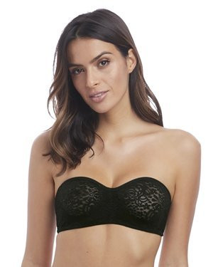 Halo Lace biustonosz z odpinanymi ramiączkami - czarny