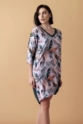 Sonnet luźna koszula nocna z rękawem 3/4 – butelkowa zieleń