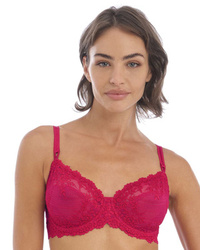 Wacoal Embrace Lace Underwire koronkowy biustonosz z fiszbinami - czerwony