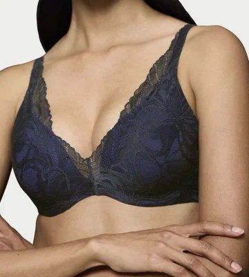 Biustonosz usztywniany Body Make-Up Illusion Lace WP - czarny