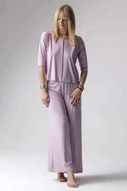 Jackie piżama loungewear z szerokimi spodniami – lila