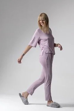 Jackie piżama loungewear z prostymi spodniami – lila