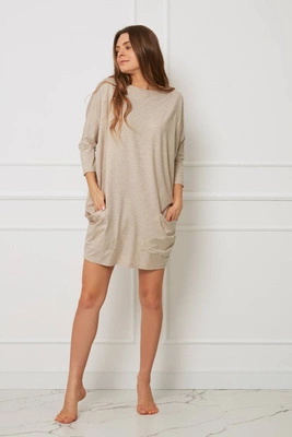 Sukienka - oversize plus size OH!ZUZA N&D H23 - beżowa