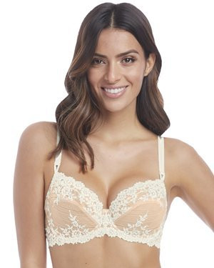 Wacoal Embrace Lace Underwire koronkowy biustonosz z fiszbinami - beżowy / cielisty