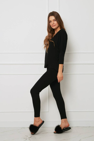 Komplet damski plus size z legginsami OH!ZUZA N&D H28 - czarny