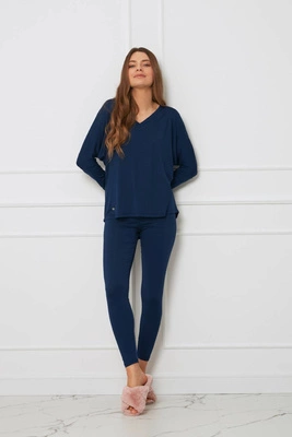 Komplet damski plus size z legginsami OH!ZUZA N&D H28 - granatowy