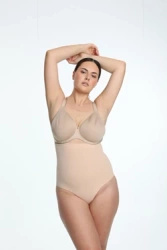 Figi wyszczuplające z wysokim stanem bezszwowe 441 - beżowe