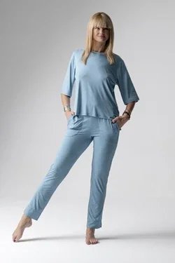 Jackie piżama loungewear z prostymi spodniami – woda