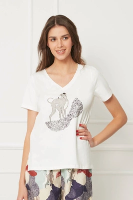 Koszulka damska - whippet OH!ZUZA N&D H15 - kremowa