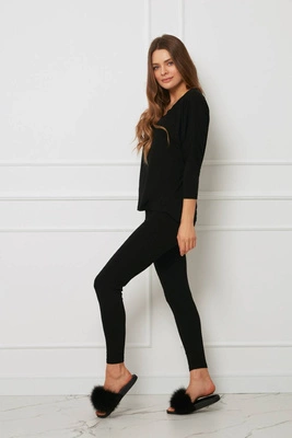 Komplet damski plus size z legginsami OH!ZUZA N&D H28 - czarny