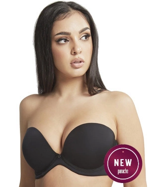 Faith biustonosz plunge bez ramiączek - czarny