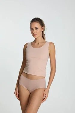 Figi Cotton Mood Maxi z wysokim stanem - beżowe