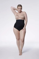 Figi wyszczuplające z wysoką talią z siatką 141 - czarne