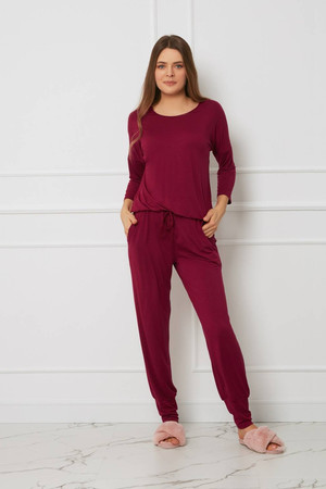 Komplet damski plus size ze spodniami OH!ZUZA N&D H29 - żurawina