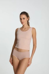 Figi Cotton Mood Maxi z wysokim stanem - beżowe