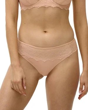 Wacoal Essence figi tanga z koronkowym tyłem - różowe Cameo Pink