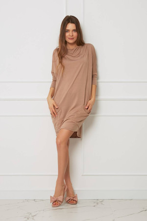 Sukienka - oversize plus size OH!ZUZA N&D H23 - karmelowa