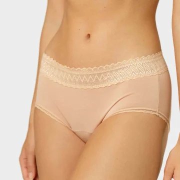 Majtki menstruacyjne Lace Hipster - beżowe