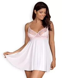 Girlly babydoll i stringi - białe
