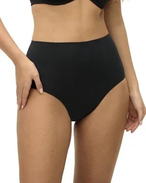 Fantasie Smoothease Cotton bezszwowe bawełniane figi damskie z wysokim stanem - czarne