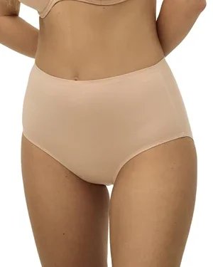 Fantasie Smoothease Cotton bezszwowe bawełniane figi damskie z wysokim stanem - beżowe Natural Beige