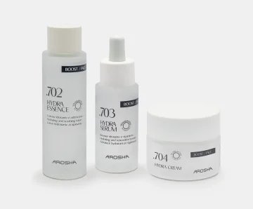 Hydra Set – Krem 50 ml, Esencja 50 ml, Serum 30 ml nawilżający zestaw pielęgnacyjny- Arosha